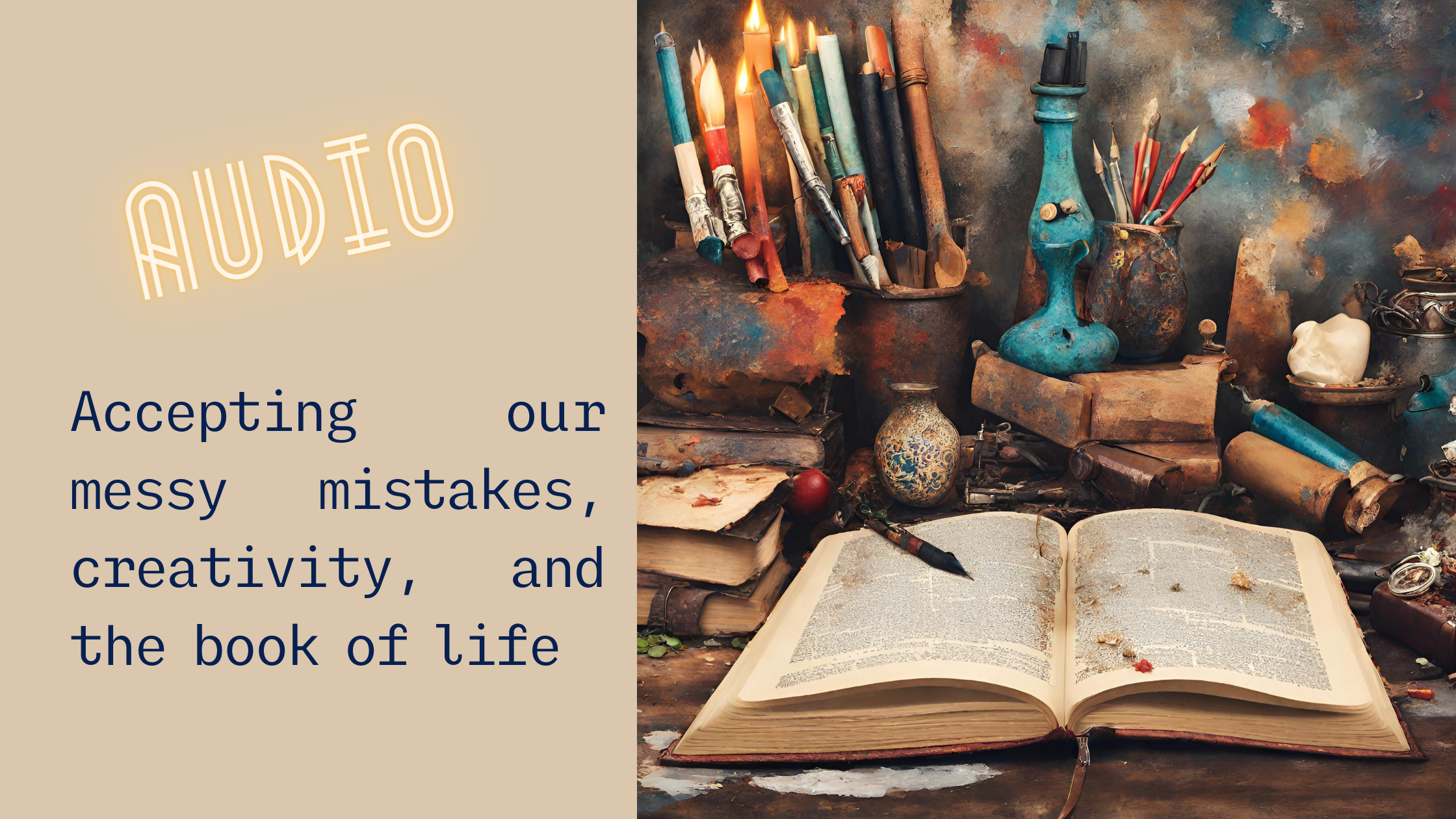 2. Creativity, accepting messy mistakes, the book of life